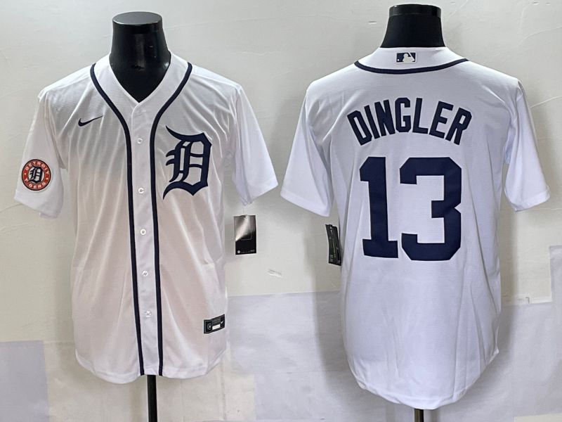 Men 2025 Detroit Tigers #13 Dingler White Game Nike MLB Jersey style 4->detroit tigers->MLB Jersey